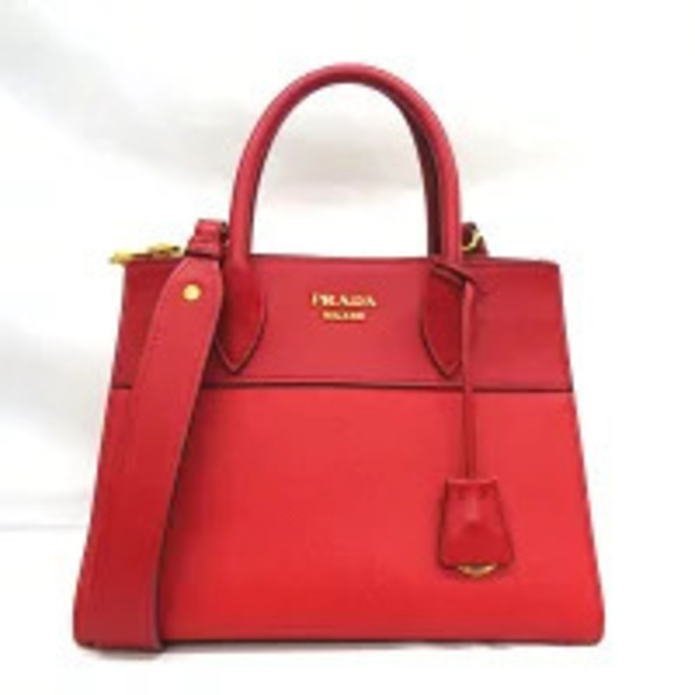 Prada Handbag Paradi Saffiano Leather Red